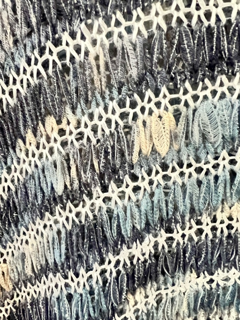 Chico’s Teagan Blue Textured Open Knit Poncho Cover-Up S/M - Picture 7 of 7